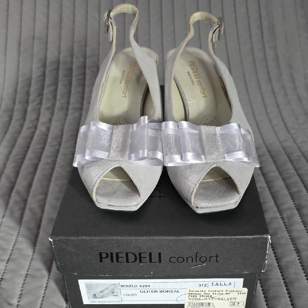 Piedeli Women's Glitter Boreal Peep-Toe Heels